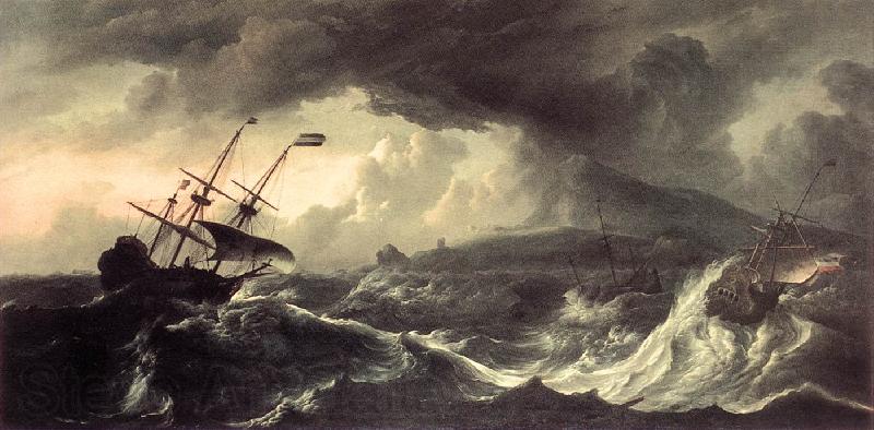 BACKHUYSEN, Ludolf Ships Running Aground in a Storm  hh France oil painting art